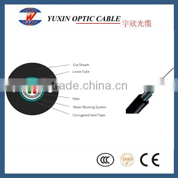2 Fibers Single-mode Central Loose Tube Waterproof Outdoor Fiber Optic Cable(GYXTW)