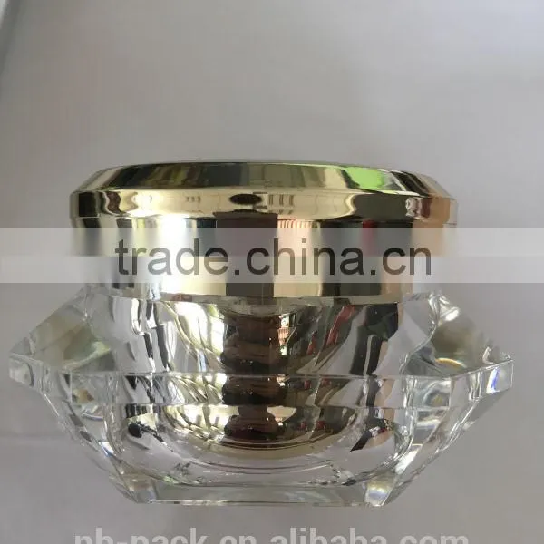 Diamond Clear Cream Acrylic Jar With Acrylic Material photo-3