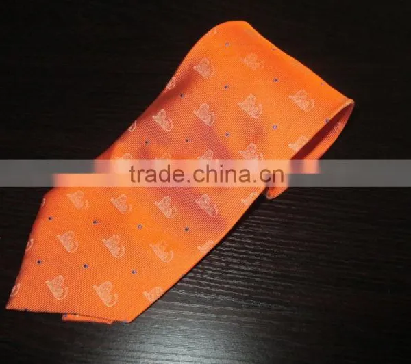 2016 Men's Tie Jacquard Orange Color Polyester Knit Tie photo-2