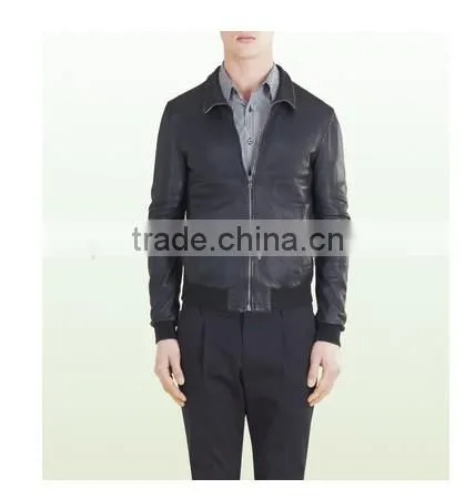 Fashion Leather Jacket Black Nappa Leather