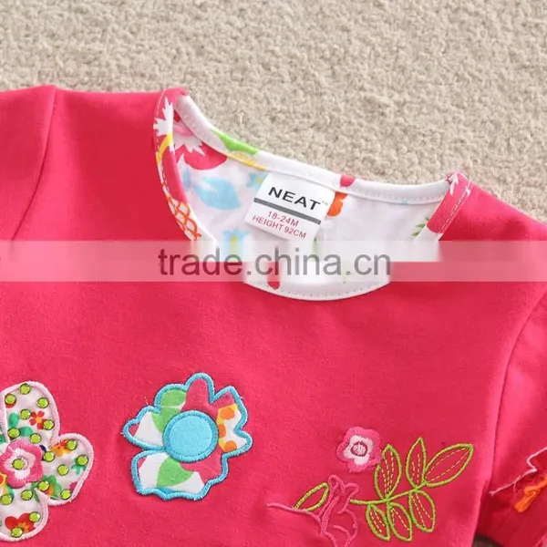 2 Colors (TS220) Neat 2-6Y Guanghou Wholesale Children Wear Baby Summer Set Beautiful Kids Girls Suits photo-3