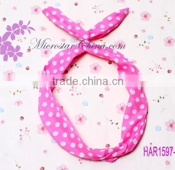 Stock Fashion Jewelry Rabbit Tiger Color Round Dot Stripe Lace Hairband For Girls photo-5