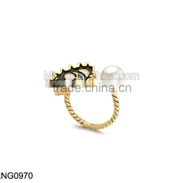 Korean Style Lips Ring With Pearl photo-5