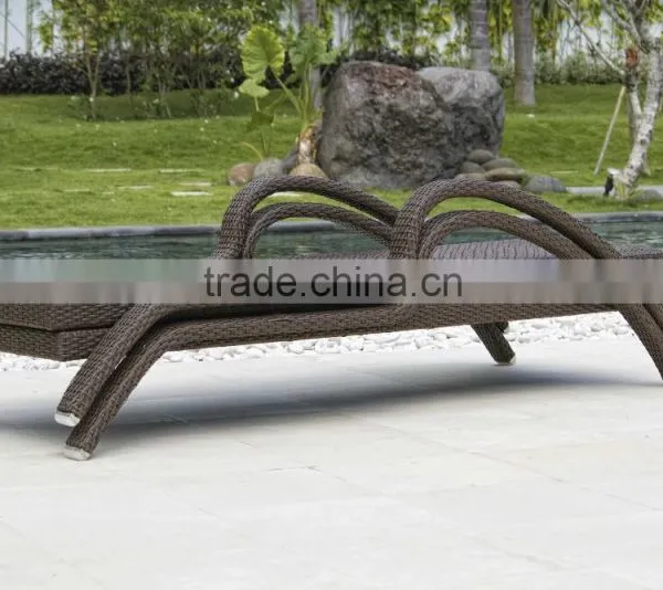Synthetic Rattan Outdoor Sunbed Furniture- Wicker Rattan Sunbed Furniture - Poly Rattan Sun Lounger Furniture photo-2