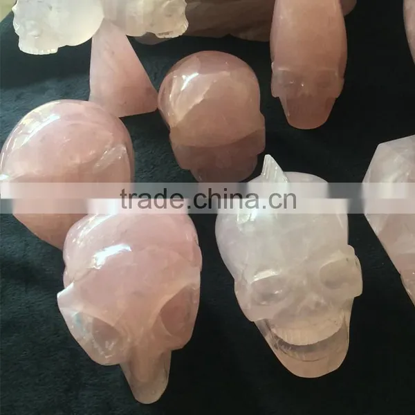 Natural Various Shaped Crystal Skull Rose Quartz Ornaments photo-5