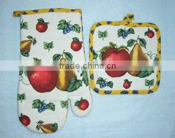 Logo Printed 100% Cotton Oven Mitt Kitchen Hand Glove Pot Holder photo-4