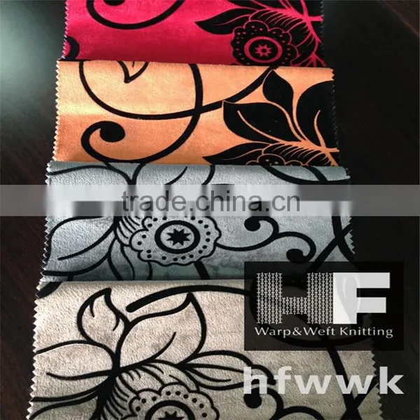 Velvet Upholstery Sofa Fabrics With Flocking