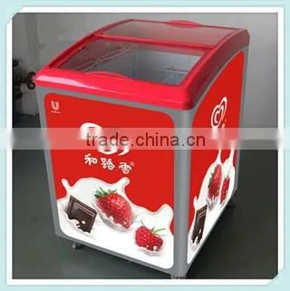 High Quality Curved Glass Door Commercial Freezer Ice Cream Display Freezer photo-2