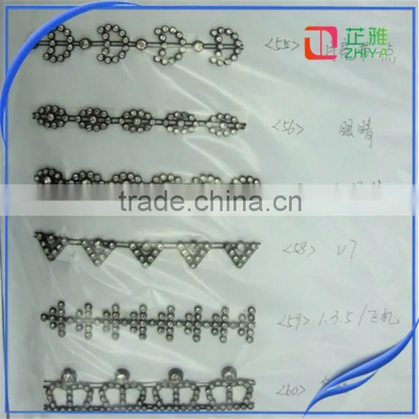 Rhinestone Chain Trim Plastic Rhinestone Banding Rhinestone Motif Fringe Wedding Dress