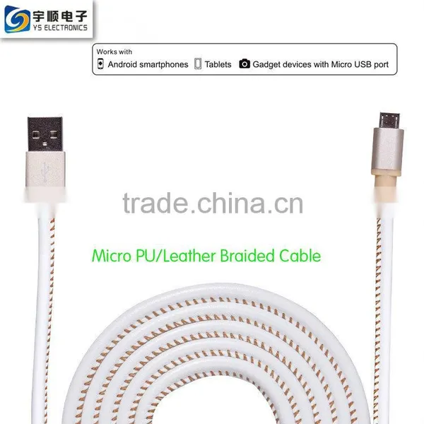 Micro Charging Cable Leather Charging Cable With Metal Housing photo-3