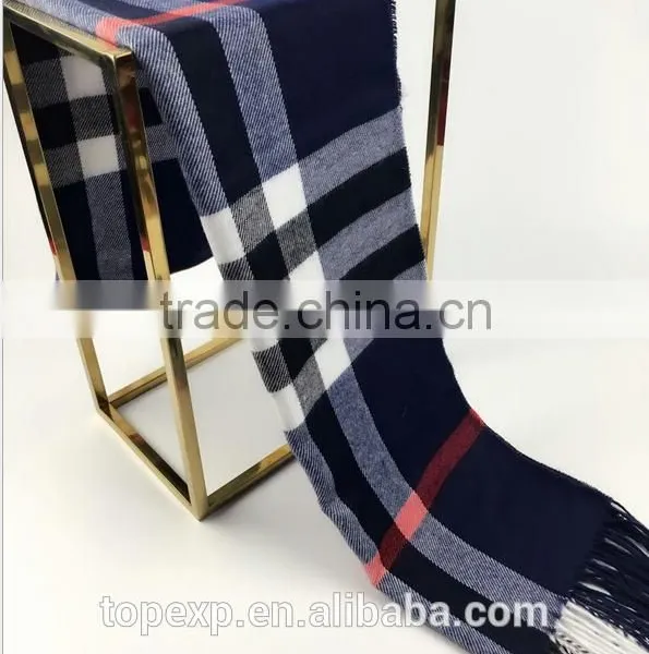 Winter Knitted Check Long Acrylic Scarf photo-5