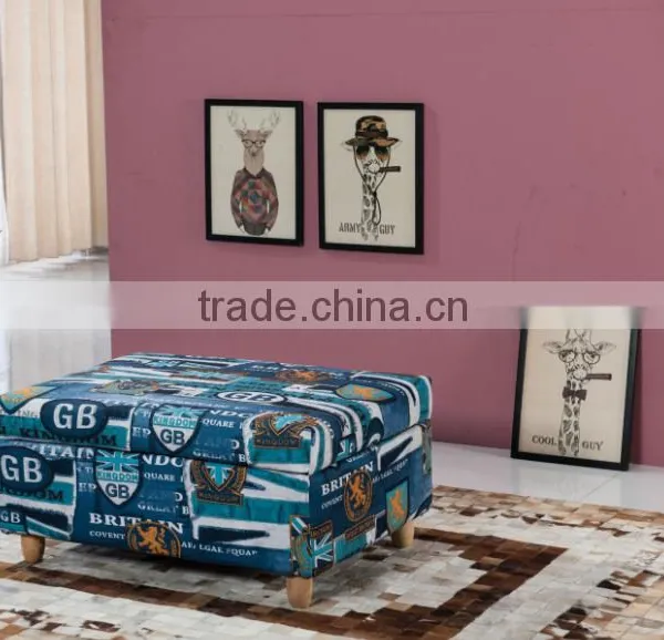 China Suppier Fabric Square Ottoman Stool photo-2