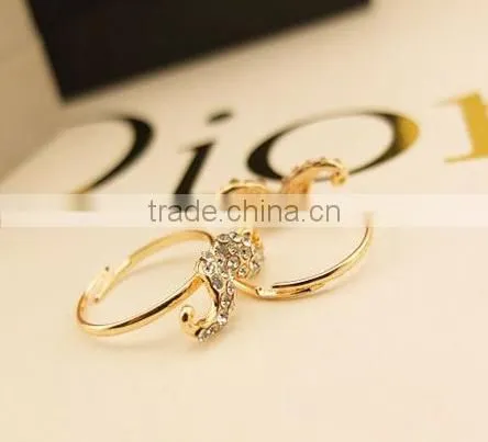 Humor and Popular Smart Mustache Diamante Rings photo-5