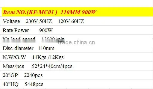 BEST SELLING ELECTRICITY POWER SOURCE HIGH QUALITY TOOLS ELECTRIC TOOLS TYPE FOR MARBLE CUTTER110MM 900W CUTTING MACHINE photo-5