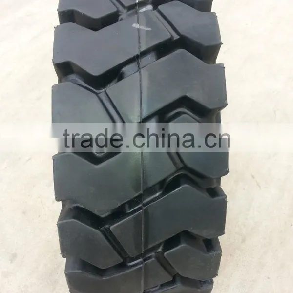 China Good Price Forklift 5.00-8 6.00-9 Pneumatic Shaped Solid Cushion Tires With Holes photo-3