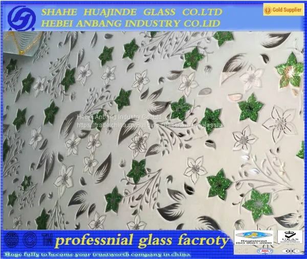 Acid Etched Glass and Ice Flower, Decorative Art Door Window Glass photo-4
