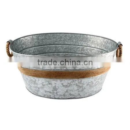 Large Party Round Metal Beverage Tub | Beer Ice Tub photo-2