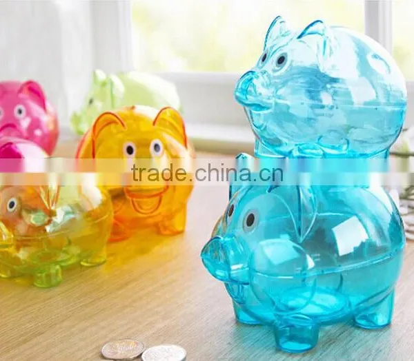 Transparent Money Box, Saving Box, Plastic Pig Shape Piggy Bank photo-2