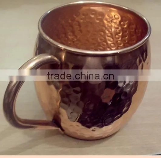 AMAZON BEST SELLING FDA APPROVED 470 ML 100% PURE COPPER BARREL HAMMERED MOSCOW MULE MUG photo-6