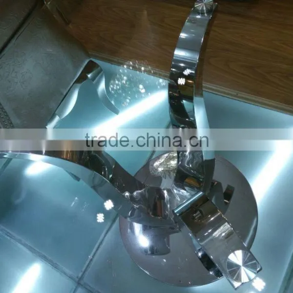 Rectangle Used Glass Dining Table Designed for Living Room / Stainless Steel Dining Table AH6120L photo-4