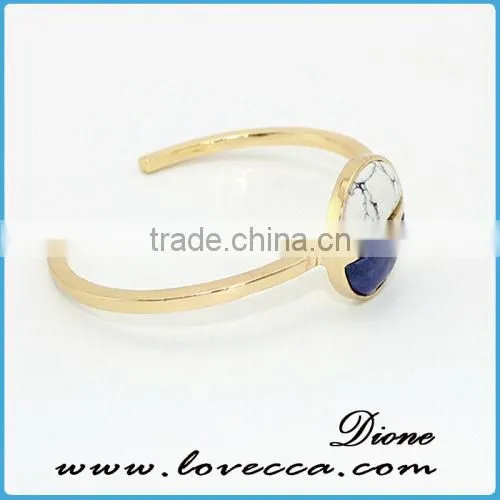 2016 New Trendy Single Wire Cuff Stone Bangle photo-3
