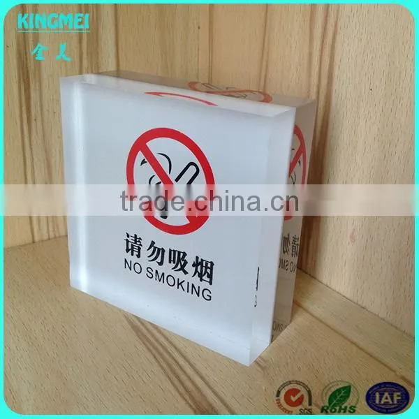 Hotel Tabletop no Smoking Signs With Crystal Indicative,sign Holder Custom photo-4