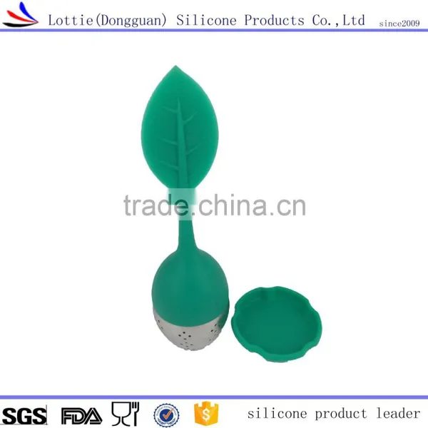 2016 Hot Selling Fashion Eco-friendly Non-toxic Heat-resisting Leaf Shape Silicone Tea Infuser,custom Silicone Tea Infuser. photo-2