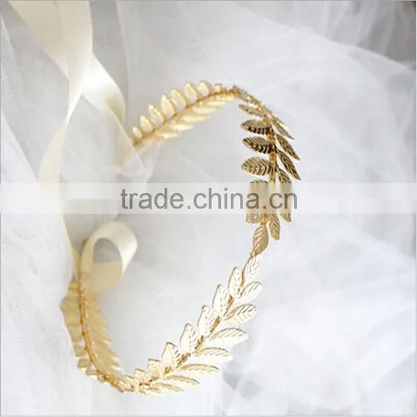 High Quality Tiara Metal Crowns Geek Goddess Athena Leaf Headband LH003-001 photo-2