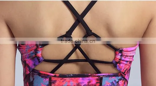 Lady Clothing Custom Digital Printing Stringer Yoga Tank Top photo-4