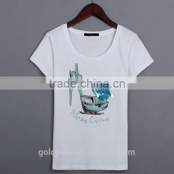 Latest Fashion Casual Elegant Short Sleeve Summer Women Printed T Shirt photo-3