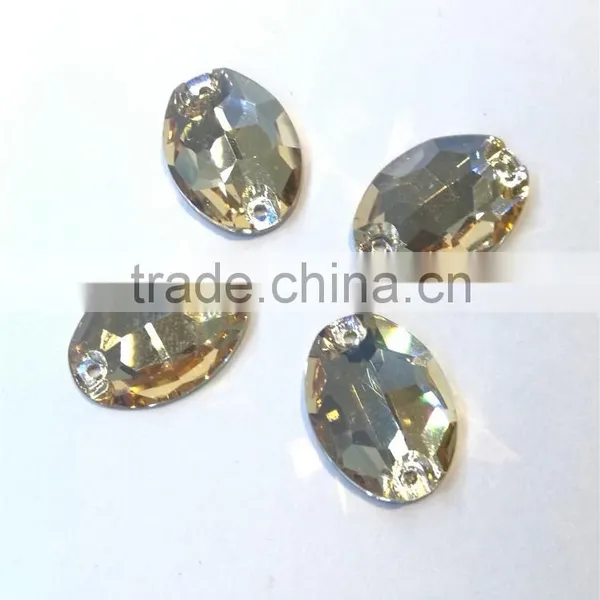 Fashion Oval Shape Crystal Sew on Stone Glassloose Beads for Modern Dress Accessories photo-2