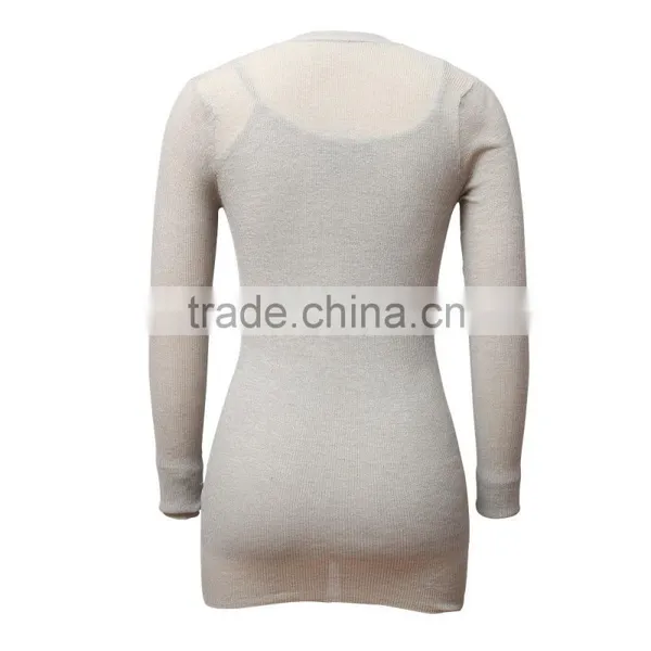 Sheer Cotton and Nylon Knitted Cardigan, Ladies Cardigan, Long Cardigan With Full Button Closure photo-2