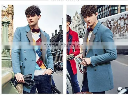 Winter Long Slim Fit Wool Blend Men Winter Coat photo-3
