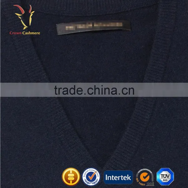 Sleeveless Plain V Neck Men Pullover Sweater photo-5