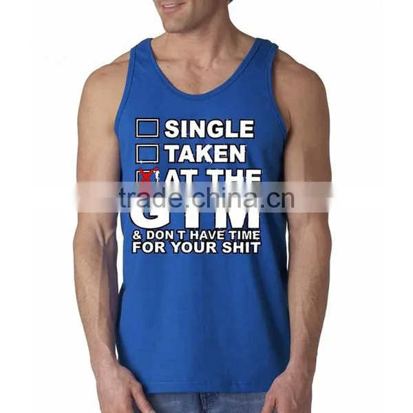 100% Cotton Custom Design Wholesale Stringer Mens Tank Top With Printing photo-5