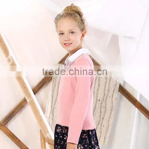 S32508W Baby Girls Sweaters 2017 New Brand Children's Clothing Woolen Lapel Girls Sweater photo-2