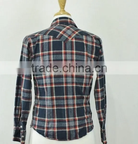 Li Dong Blue Plaid Western Button Front Long Sleeve Shirt Mens photo-3