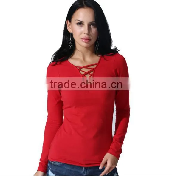 Spring Foreign Trade the Original Single Large Size T-shirt Female Cotton Pure Color Bind Coat photo-3