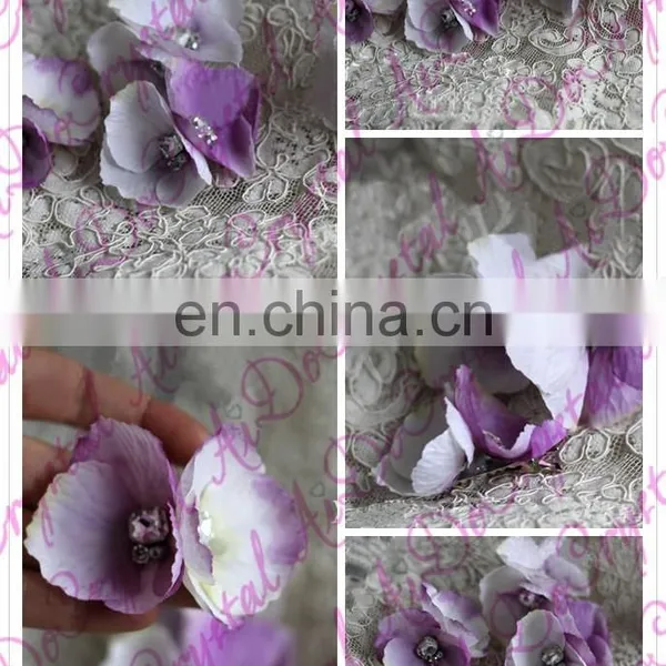 Aidocrystal Light Purple Flower Hair Clip,handmade Hair Pins Wedding Fascinators photo-3