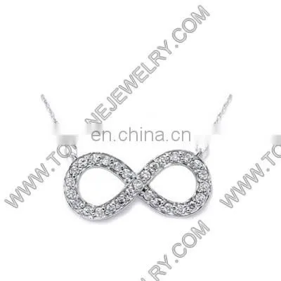 Cheap Wholesale Stainless Steel Infinity Women's Crystal Pendants Charms Necklaces Wedding Jewelry Gifts photo-5