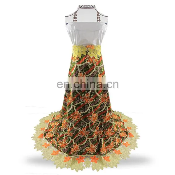 African Printed Wax Embroidered Lace Latest Design Wax Lace Fabric With Stones S170721001 photo-4