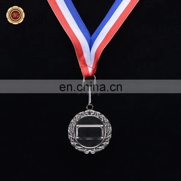 WR Awards Accessory Metal Medal Model Craft Wholesale Silver Foil Soccer Medal With Ribbon photo-3