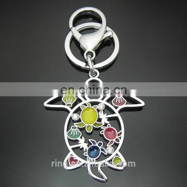 Exquisite Gift Custom Hollow Dolphin Turtle Metal Keychain photo-2