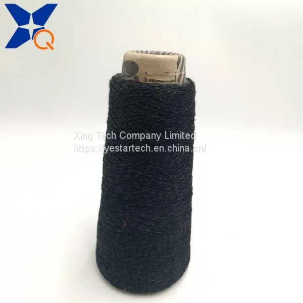 Black Ne32/2plies 20% Metal Fiber Blended With 80% Polyester Twist With Black Ne16 Bamboo Fiber Spun Yarn for Touchscreen Gloves-XTAA010 photo-2