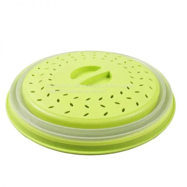 Collapsible Microwave Cover Silicone Fruit Vegetables Colander Strainer Washing Basket Folding Microwave Plate Lid Kitchen Tools photo-5