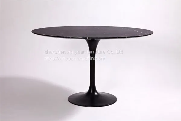 Oval Marble Top Tulip Dining Table With White/black Top photo-2