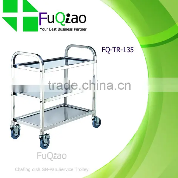 Factory Price Square Tube Stainless Steel Hotel Room Service Cart Service Trolley photo-2