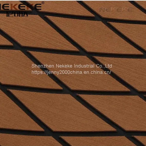 NEKEKE 6mm Light Brown + Black + Diamond on Surface Boat Yacht Marine EVA Deck Foam Sheet Composite Outdoor Decking photo-3