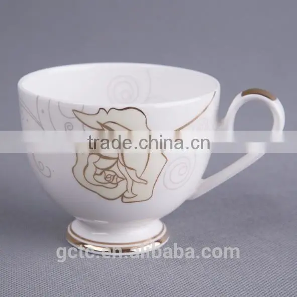 Bone China Cup and Saucer With Gold Rose photo-4