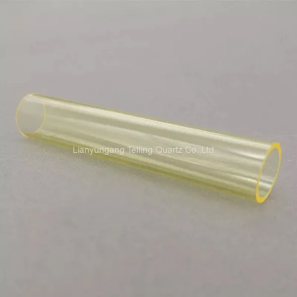 Various Sizes High-temperature Quartz Tubes Yellow Quartz Glass Tube Silica Lazer photo-2